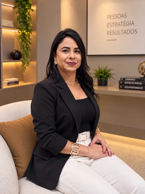 Andréia Souza em seu escritório